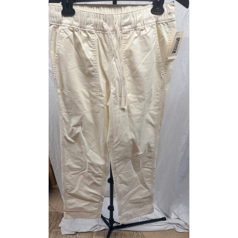 Duluth NEW! Women's Dobby Pull-On Tie Waist Pants In Antique White Sz 6L - Picture 5 of 8